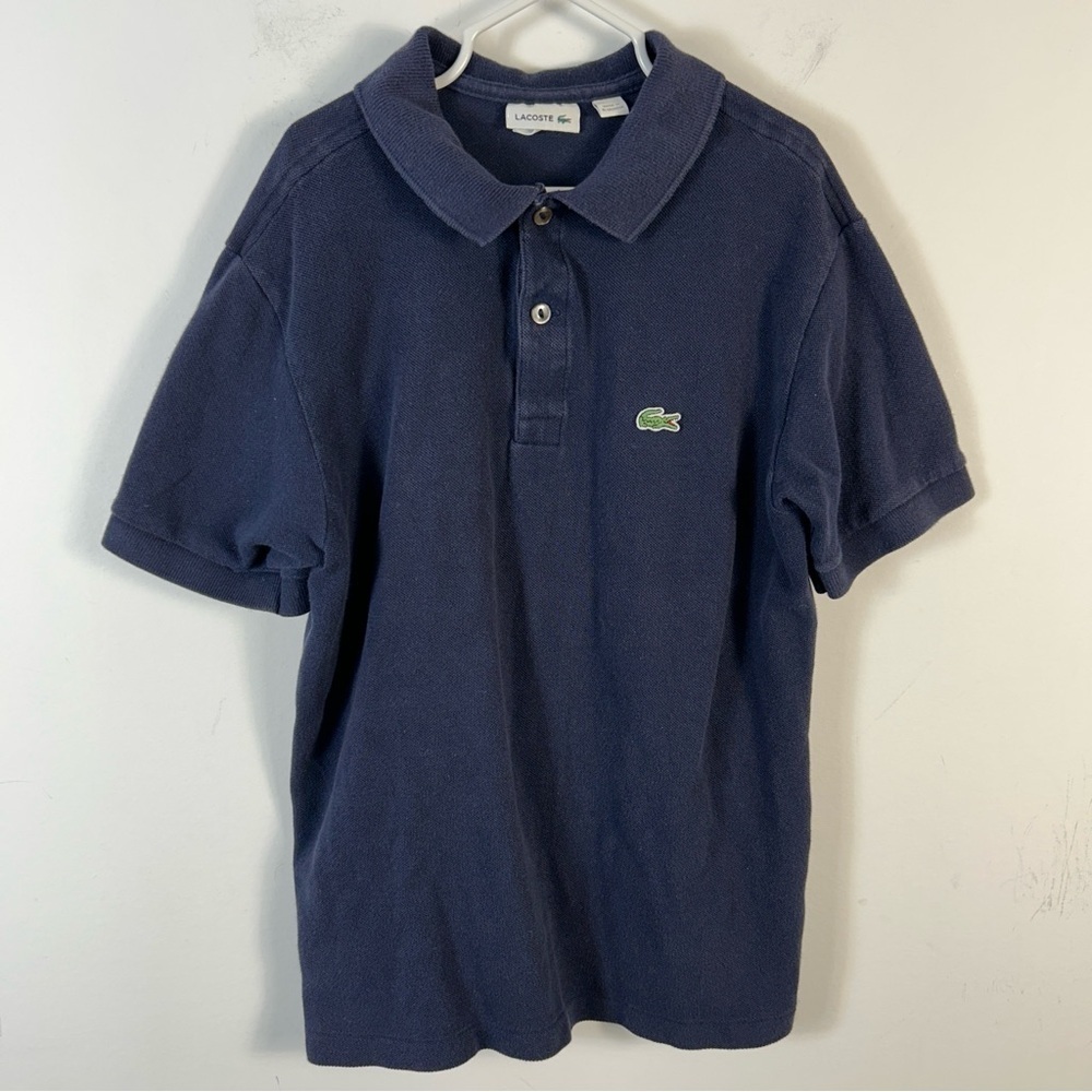 Lacoste Kids Dark Blue Polo with Green Crocodile Patch